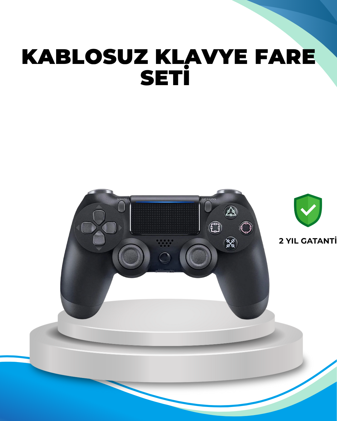 Kablosuz PS4 Oyun Kolu Çift Motor Titreşimli Uzun Bataryalı - Lisinya
