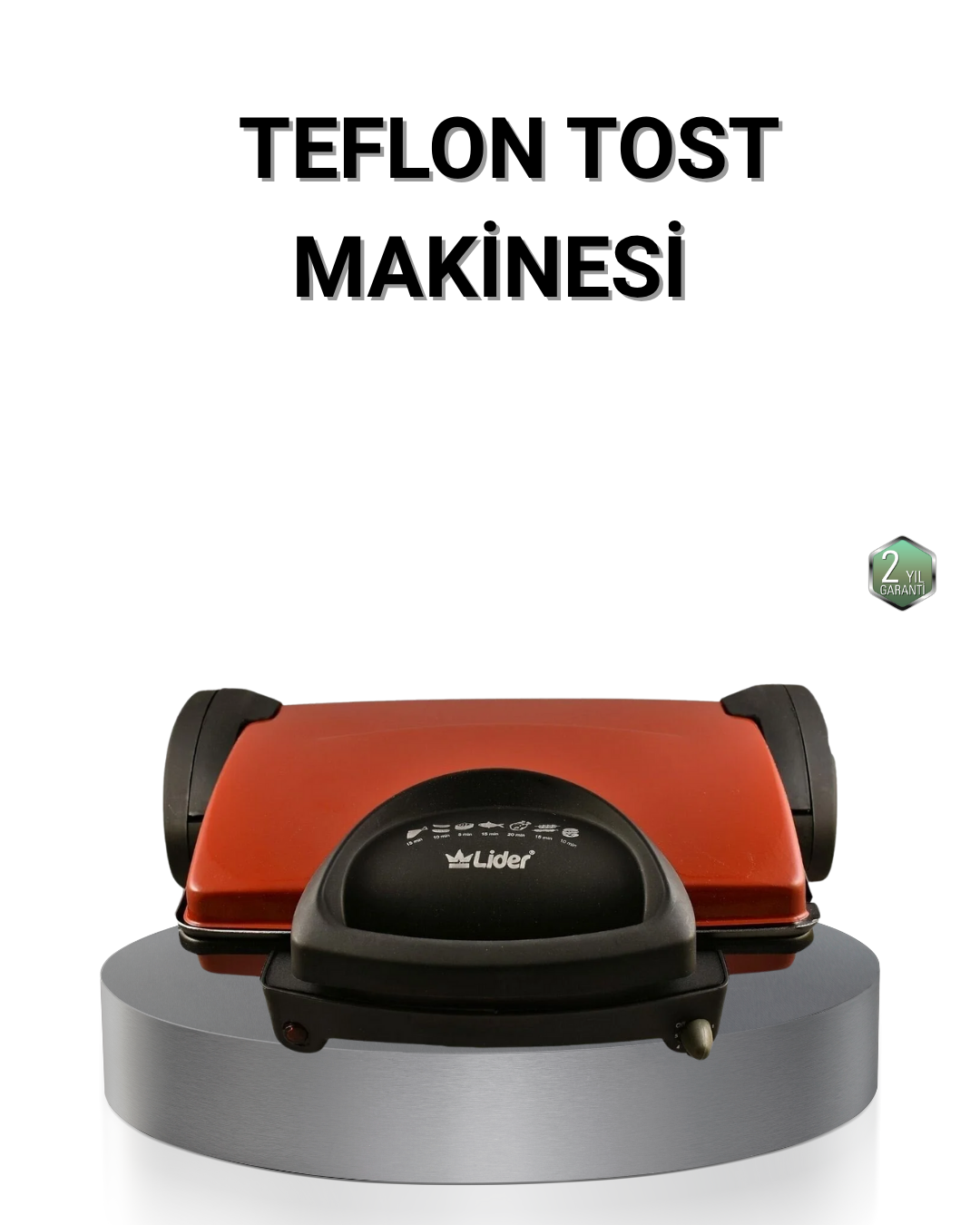 2000 Watt Tost Makinesi 6 Dilim Kapasiteli Döküm Plakalı Üç Kademeli Isı Ayarlı - Lisinya