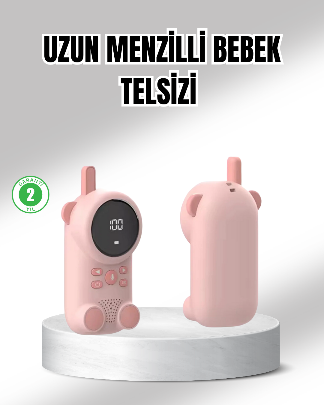Uzun Menzilli Bebek Telsizi 1-3 Km Çekim 22 Kanal LCD Ekran VOX Şarjlı - Lisinya