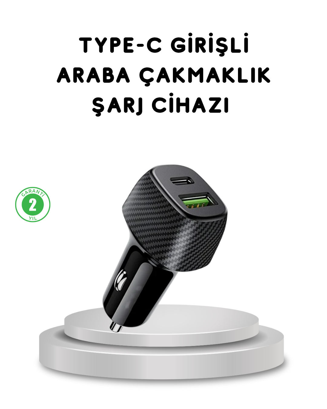38W Araç Şarj Cihazı Type-C PD USB Hızlı Şarj Çift Port - Lisinya