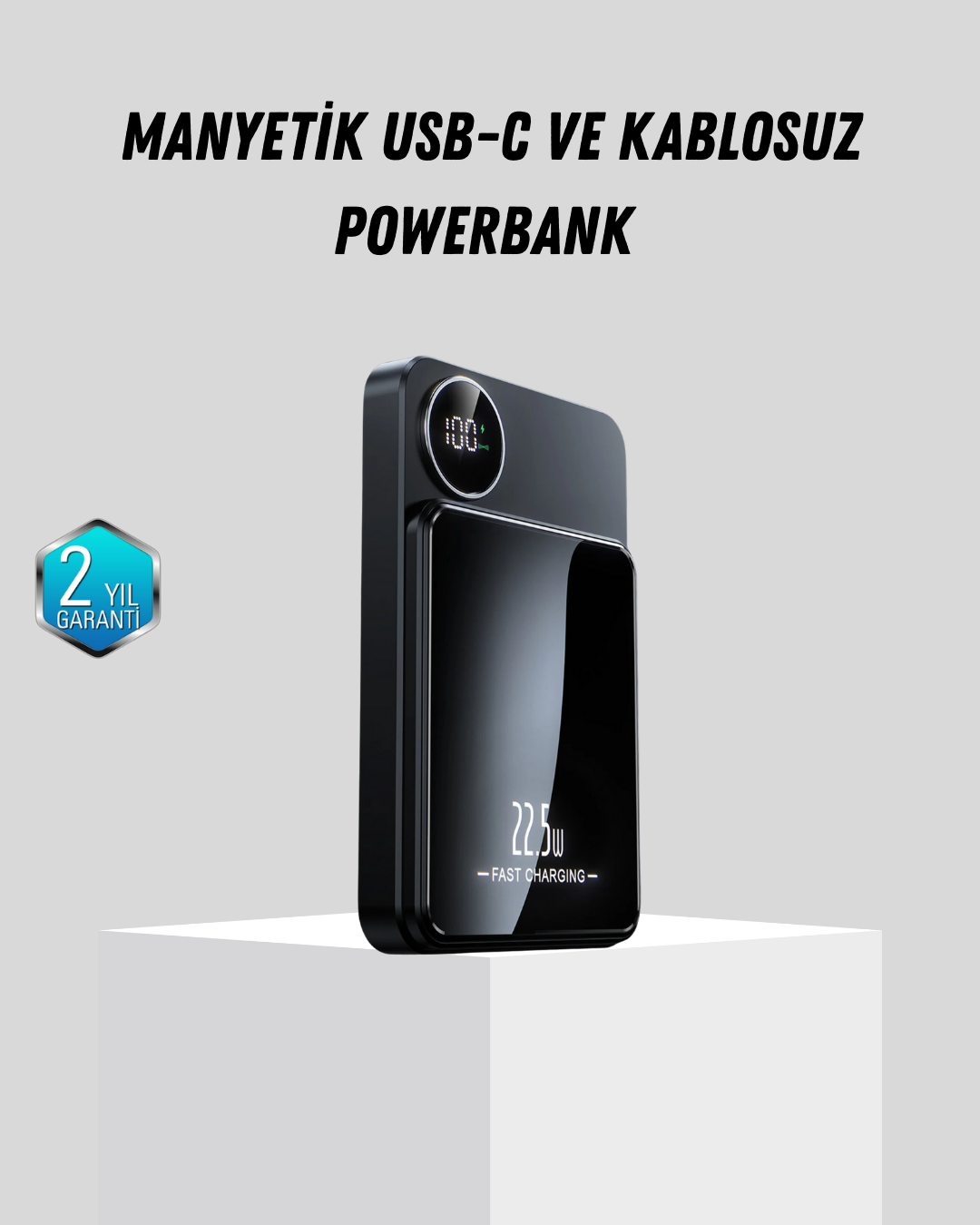 Manyetik Güç Bankası 15W Kablosuz 20W PD Hızlı Şarj - Lisinya
