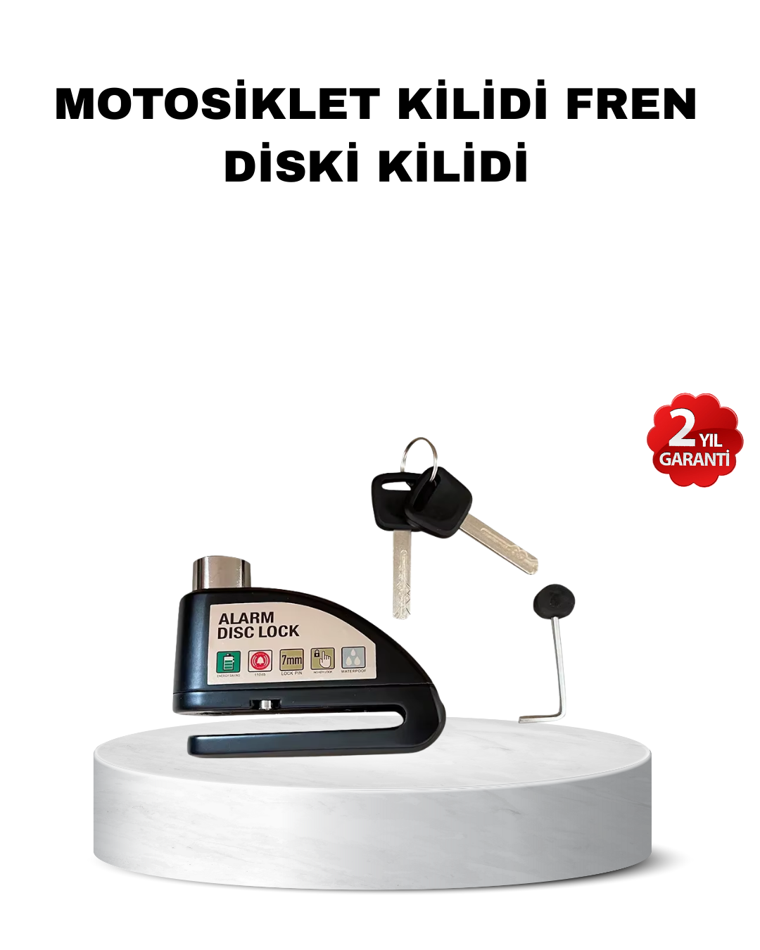 110 dB Alarmlı Disk Fren Kilidi Su Geçirmez Çelik Gövde Motosiklet Güvenlik - Lisinya