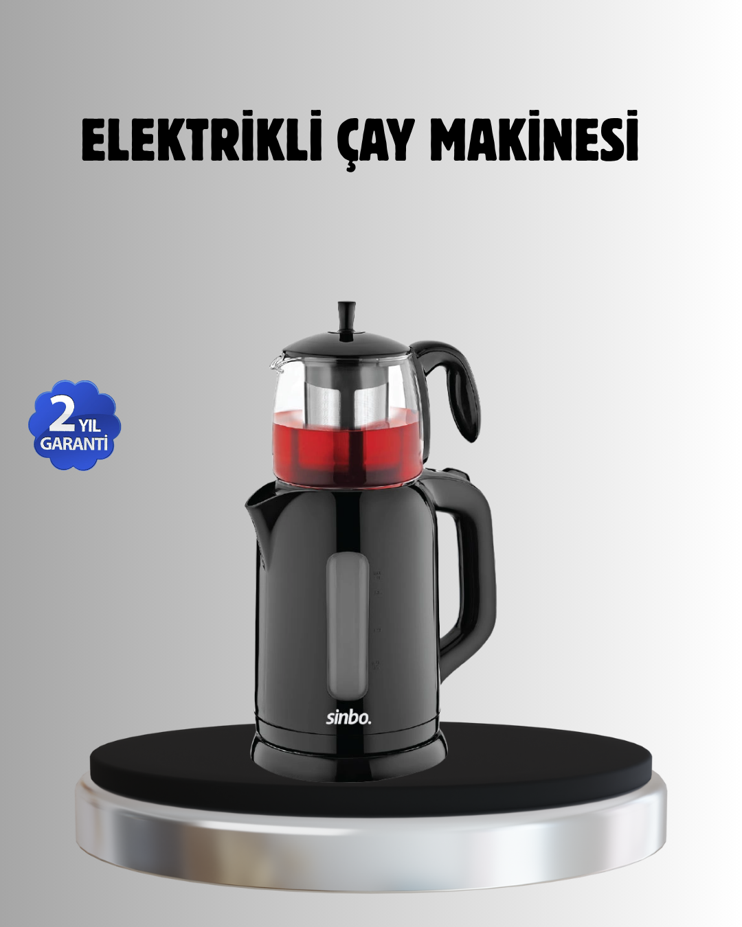 Sinbo STM 5840 Elektrikli Çay Makinesi 1800W Cam Demlik ve Sıcak Tutma Özellikli - Lisinya