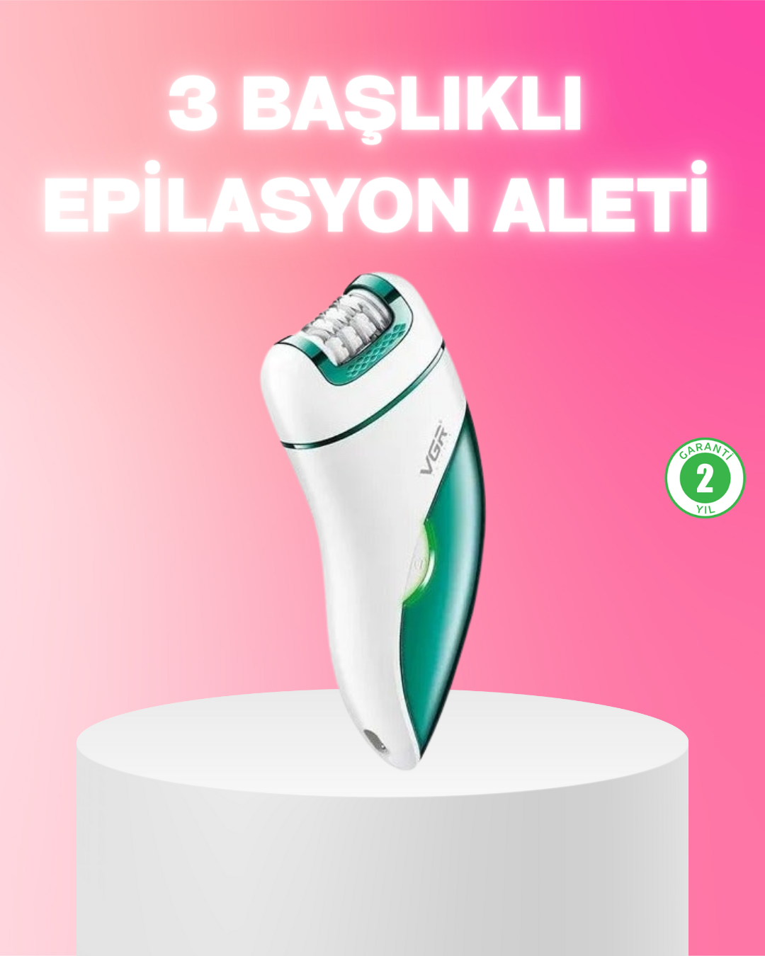 3 in 1 Epilatör Metal Başlıklı IPX5 Su Geçirmez 90 Dakika Şarjlı Epilasyon Cihazı - Lisinya