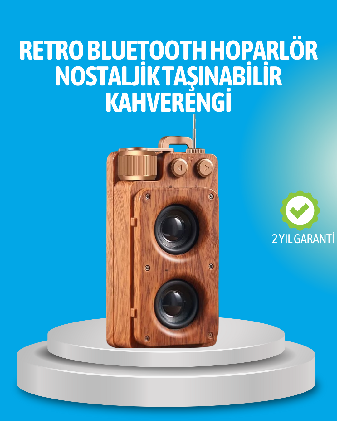 Retro Bluetooth Hoparlör Ahşap Görünümlü 5W Çift Stereo Ses - Lisinya Retro Bluetooth Hoparlör Ahşap Görünümlü 5W Çift Stereo Ses - Lisinya