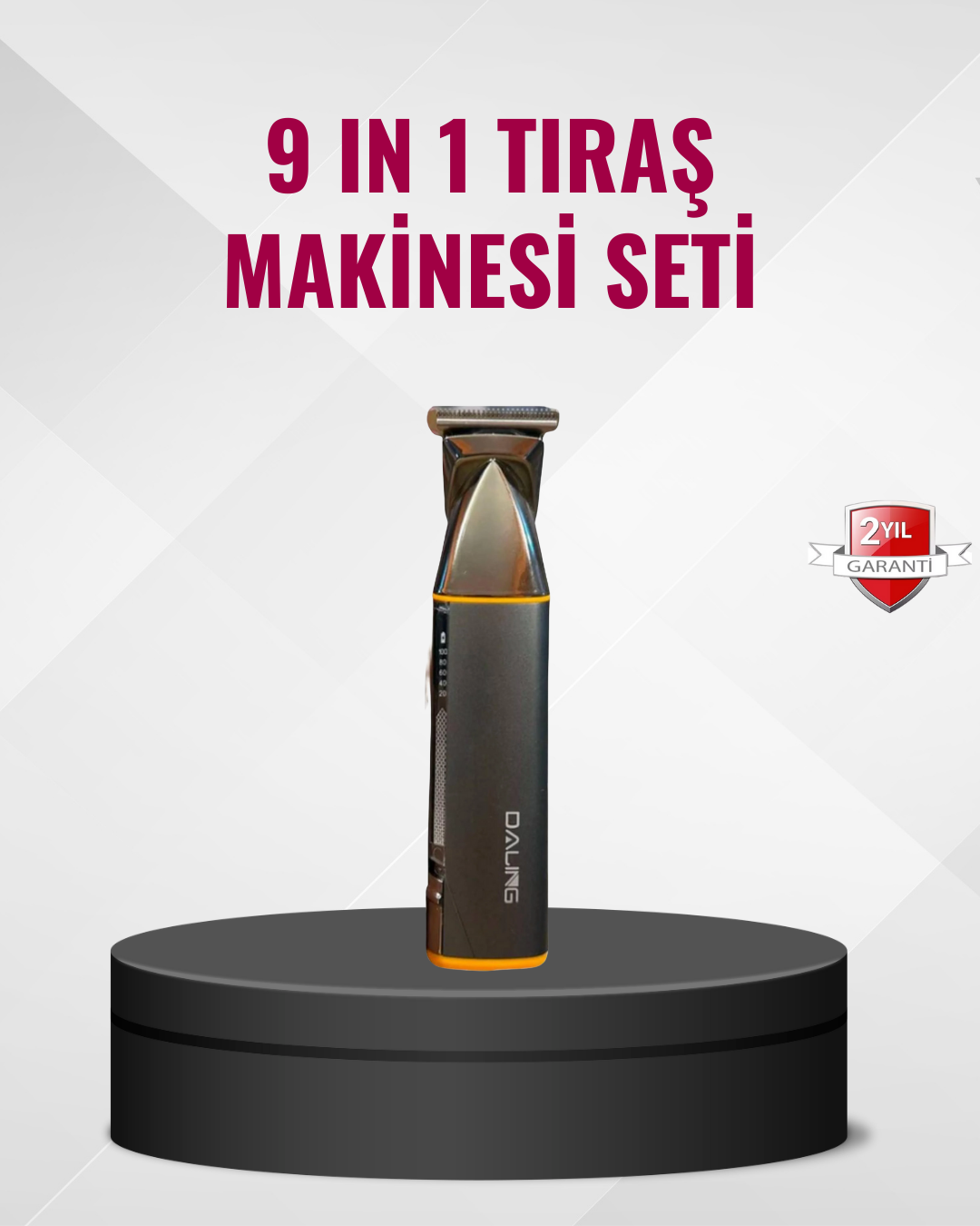 9’u 1 Arada Çoklu Bakım Tıraş Seti Profesyonel Saç Sakal Kesme - Lisinya