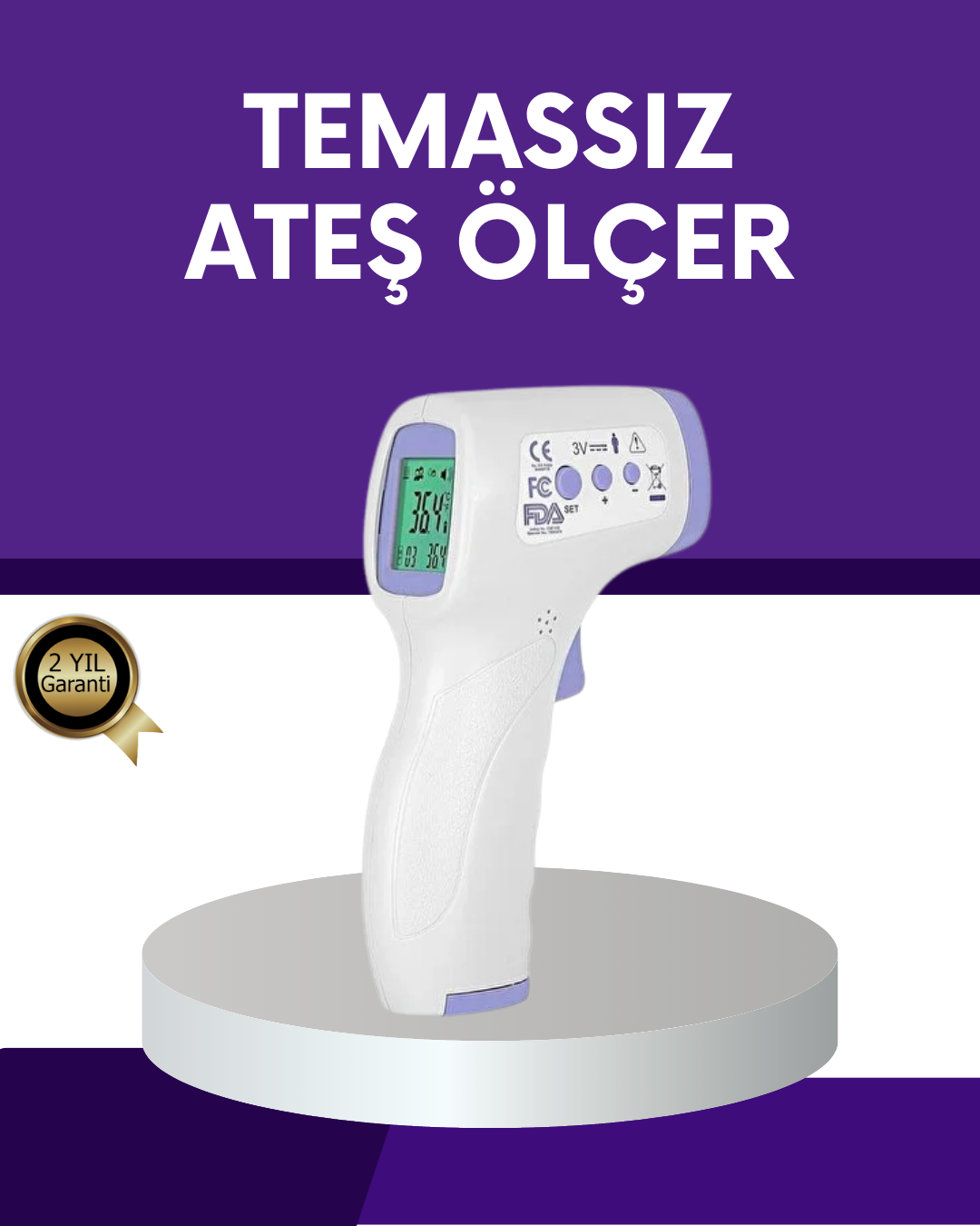 Temassız Ateş Ölçer Dijital Kızılötesi Termometre Hızlı Ölçüm - Lisinya