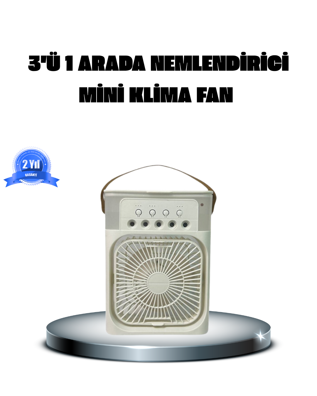 Taşınabilir Mini Klima Fan 3’ü 1 Arada Soğutucu, Nemlendirici ve Gece Lambası - Lisinya