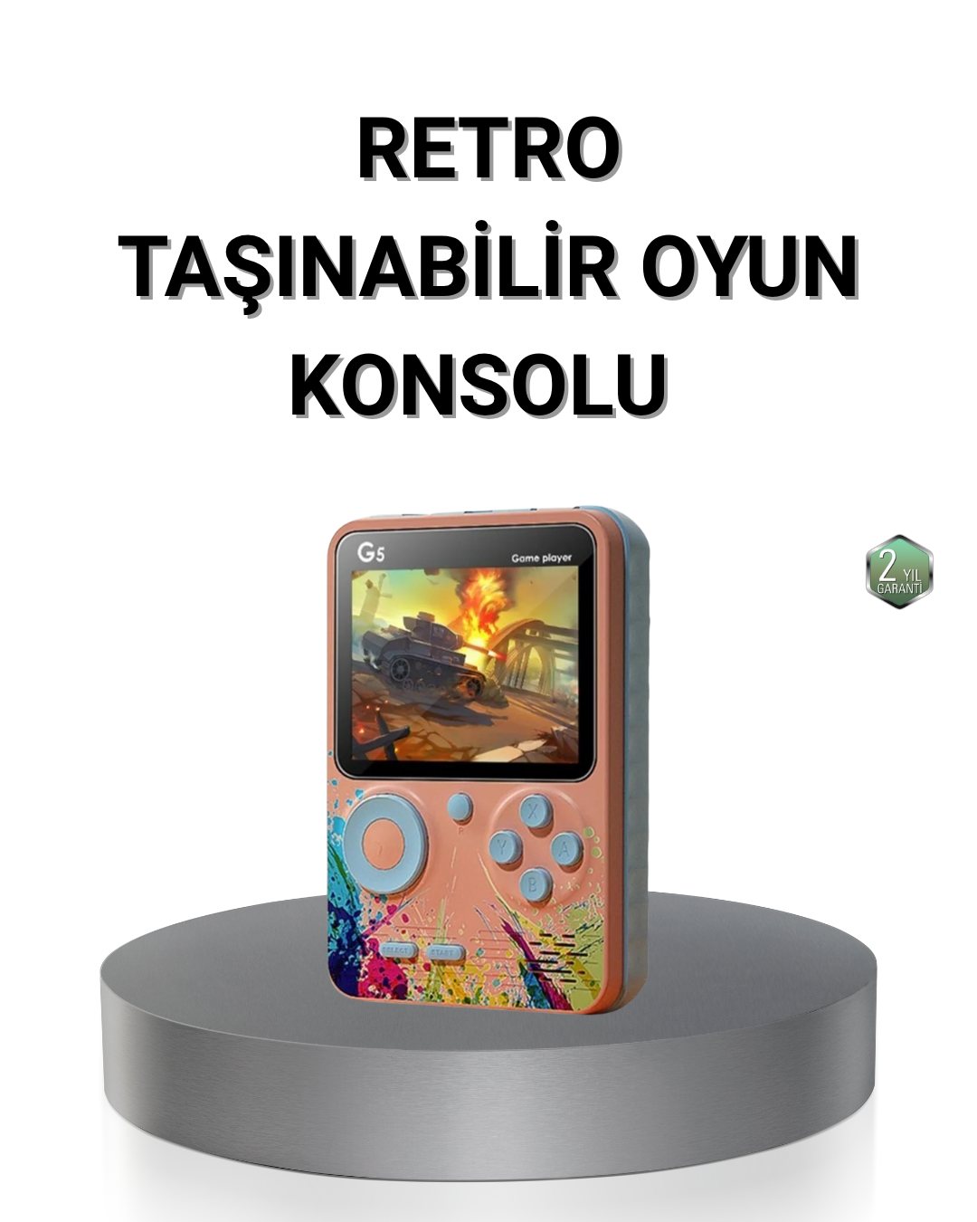 Retro Taşınabilir Oyun Konsolu 500 Klasik Oyunlu, 3.0 İnç Renkli Ekran - Lisinya