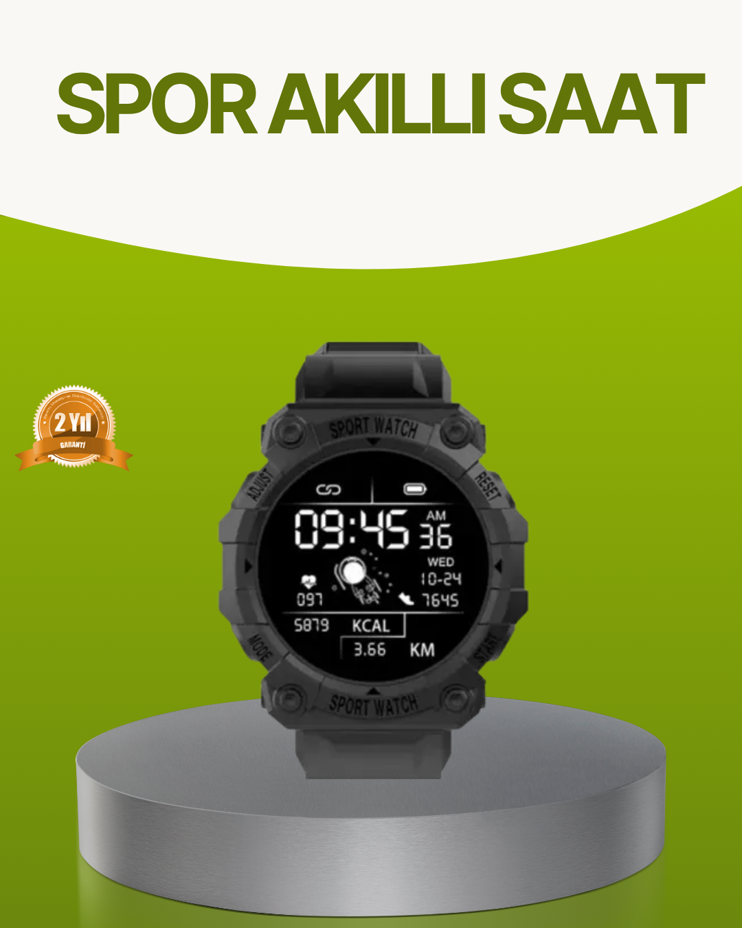 Akıllı Spor Saat – Nabız Ölçer, Adım Sayar ve Kalori Takipli - Lisinya