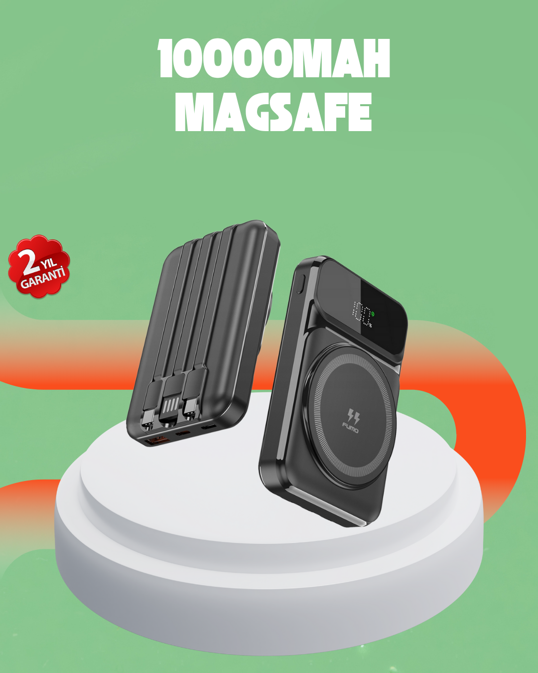 10000 mAh Kablosuz Hızlı Şarj Destekli Powerbank – 15W, PD20W, Type-C Girişli - Lisinya