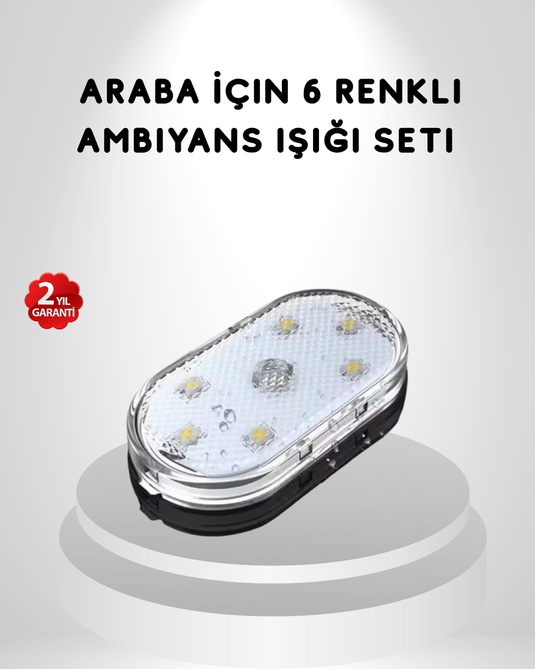 Manyetik Montajlı Araba İçi Ambiyans Işıkları – Kablosuz ve Şık Tasarım - Lisinya