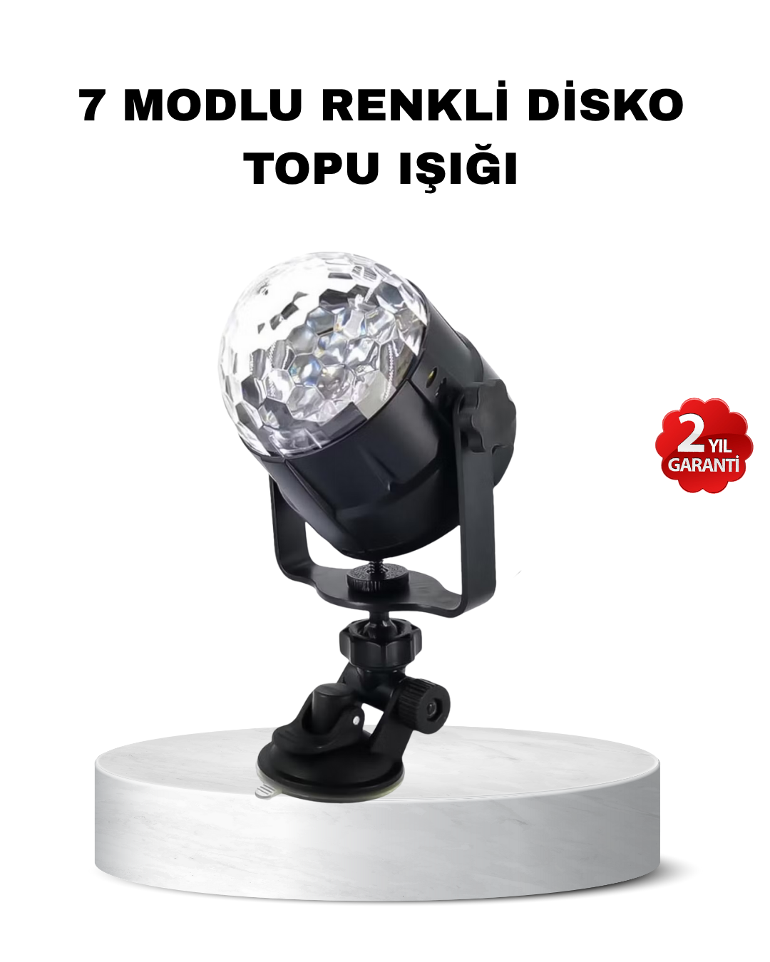Müzik Ritmine Duyarlı Renkli Disko Topu – 7 Modlu Işıklı Parti Lambası - Lisinya