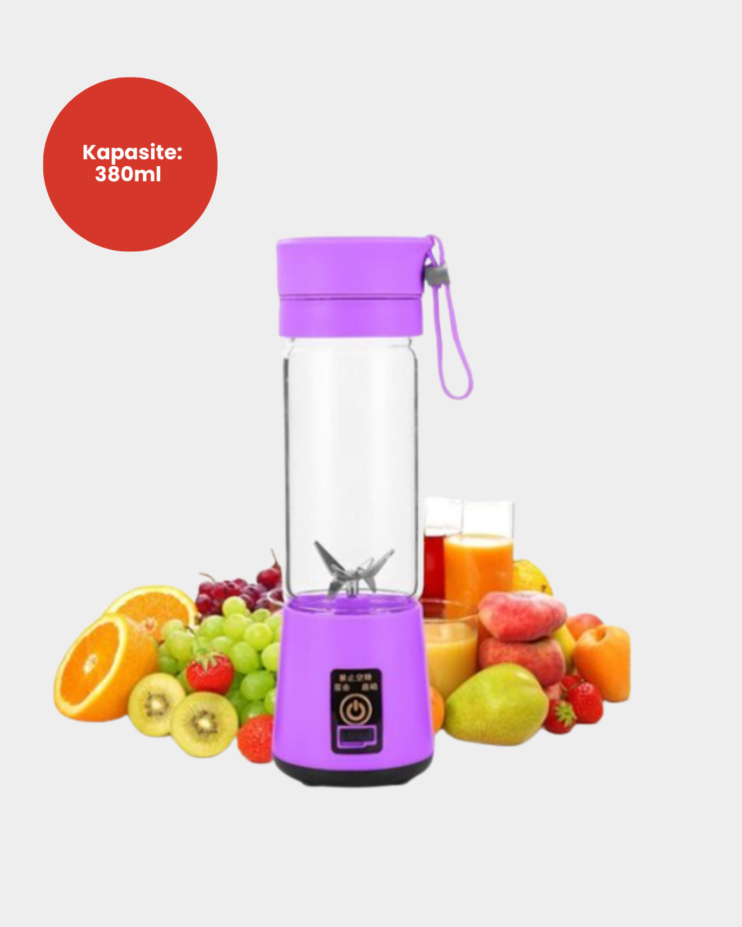 Şarjlı 380ml Portatif Smoothie Blender USB Mini Shake Yapıcı - Lisinya