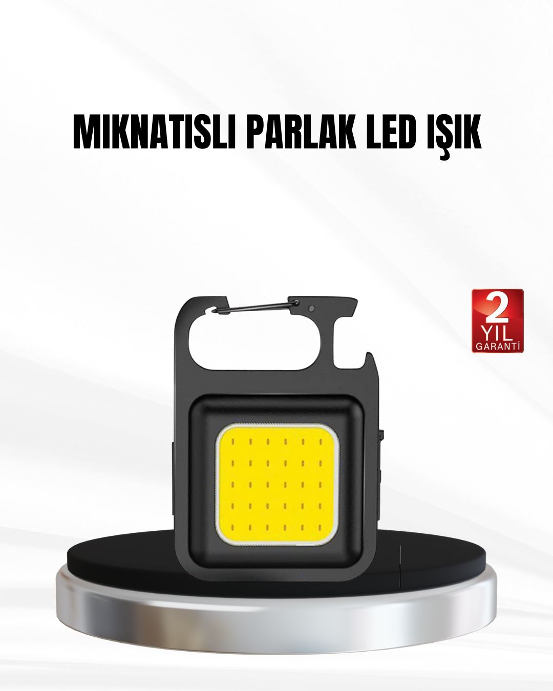 Şarjlı COB LED Anahtarlık Fener – 4 Modlu, Manyetik ve Katlanabilir Standlı - Lisinya