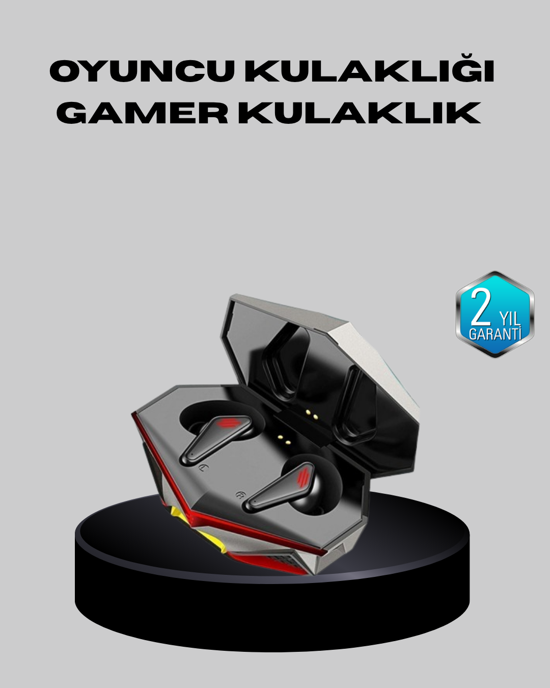 Bluetooth 5.0 Kablosuz Kulaklık LED Işıklı Silikonlu Tasarımlı - Lisinya