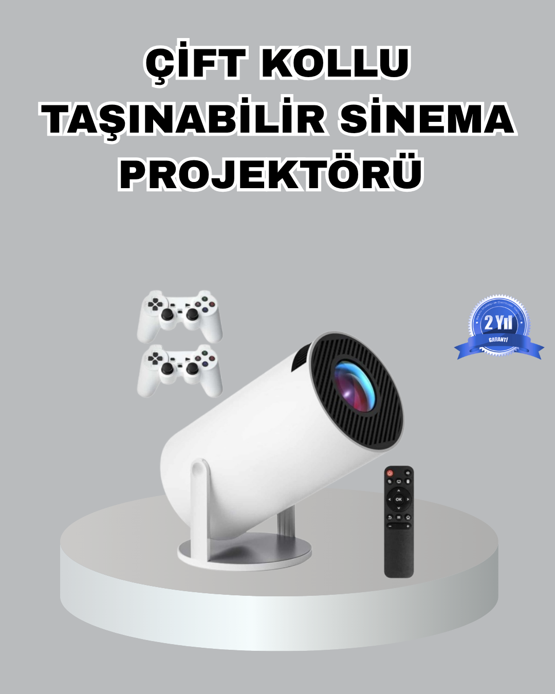 Taşınabilir Projeksiyon Cihazı 4K Destekli Wi-Fi Kablosuz Ekran Yansıtma - Lisinya