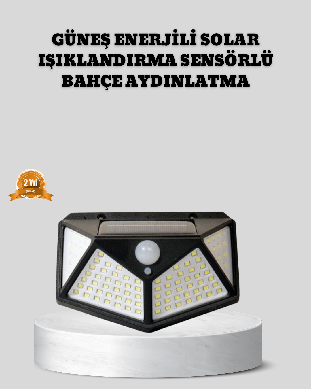 Güneş Enerjili Aydınlatma 100 LED Sensörlü Solar Dış Mekan Lamba - Lisinya