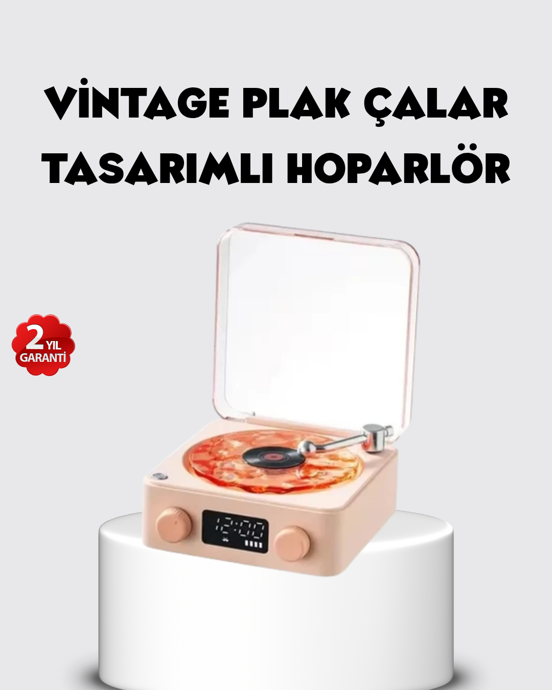 Bluetooth Hoparlörlü Gece Lambası Dijital Saatli Şeffaf Su Dalgası Işıklı Dekoratif - Lisinya