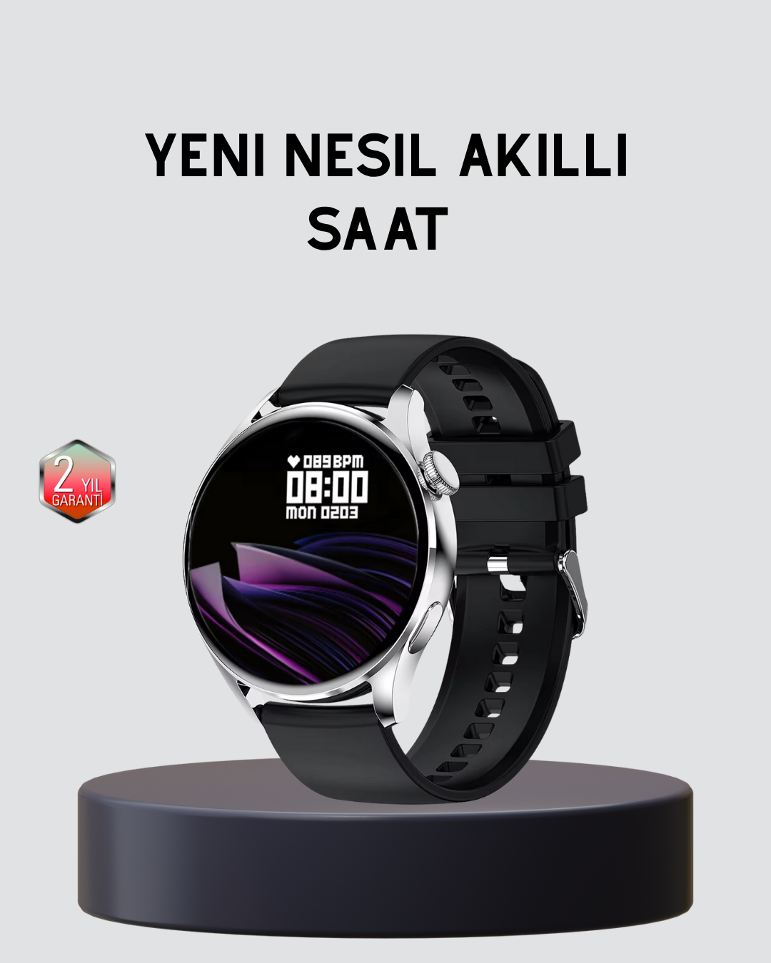 GPS’li Akıllı Saat 500 mAh Batarya Sesli Arama Bildirim Nabız Ölçer Spor Takipli - Lisinya