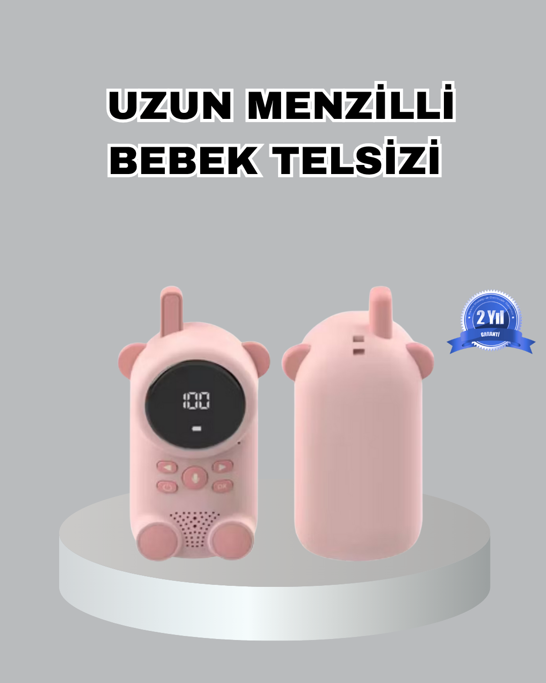 Şarjlı Bebek Telsizi Uzun Mesafe 22 Kanal LCD Ekran VOX Modu 400 mAh - Lisinya