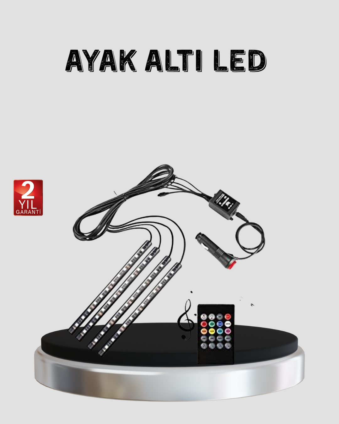 48 LED Araç İçi RGB Şerit Aydınlatma Müzik Senkron USB Kumandalı Set - Lisinya