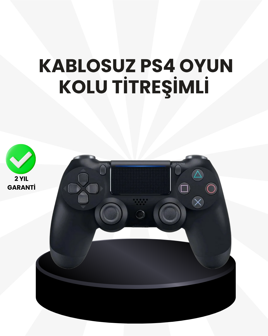 Şarjlı Kablosuz PS4 Oyun Kolu Titreşimli Hassas Kontrol - Lisinya