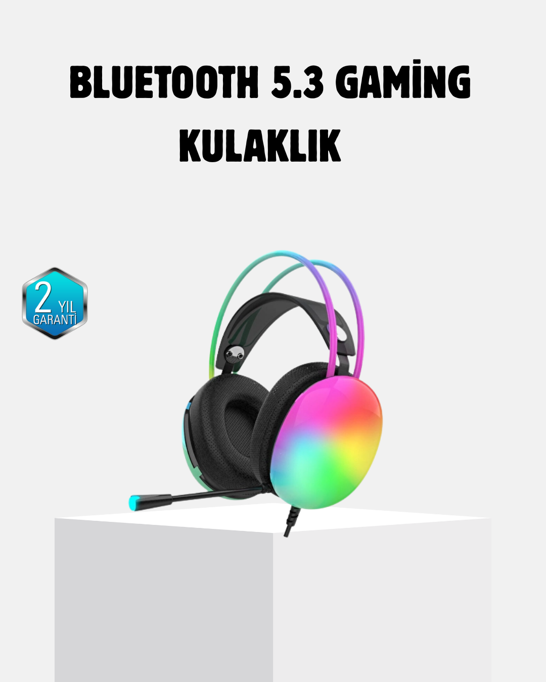 Kablosuz Gaming Kulaklık RGB Aydınlatmalı Bluetooth 5.3 Uzun Pil Ömürlü - Lisinya