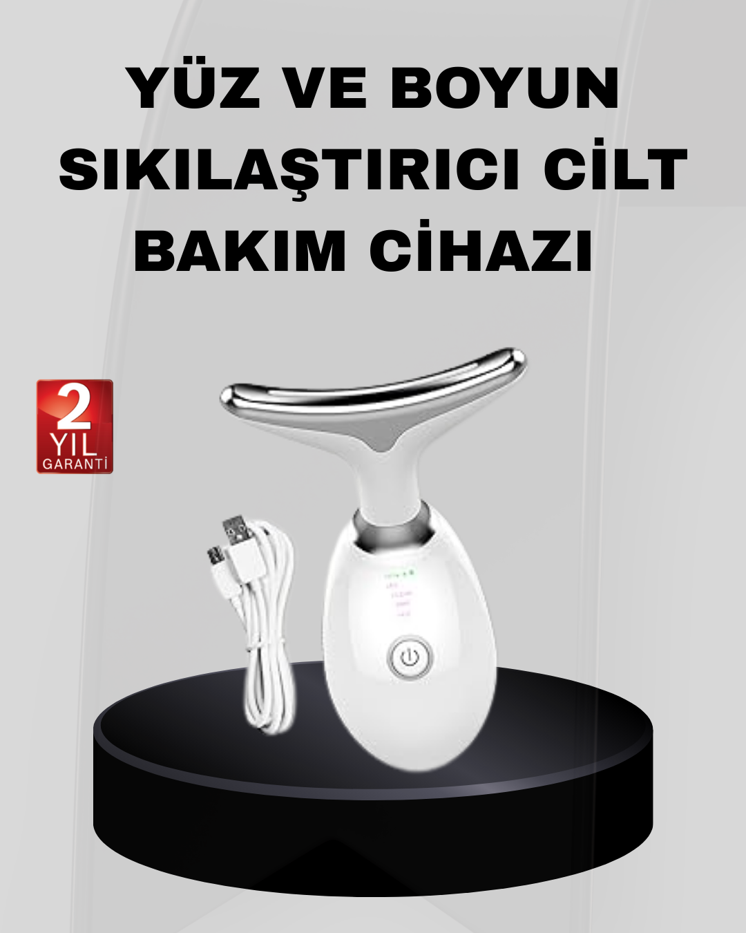 Kablosuz Şarjlı Yüz Sıkılaştırıcı Cihaz EMS Mikro Akım Anti-Aging Masaj Aleti - Lisinya