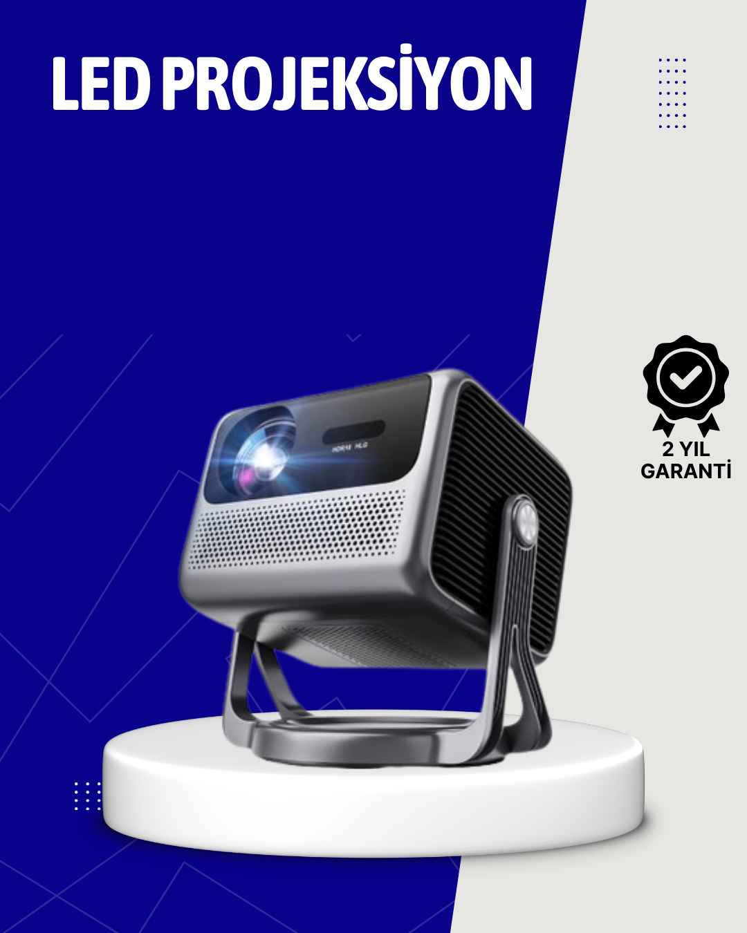 Smart Projector Android TV Taşınabilir Gimbal Standlı - Lisinya