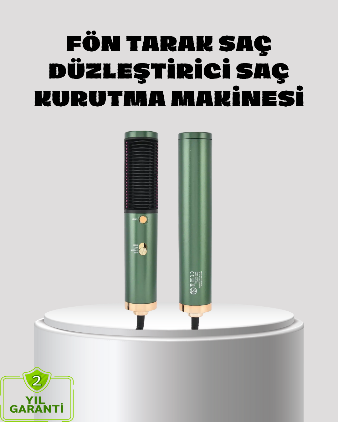 Güçlü İyonik Saç Kurutma Makinesi 3 Kademeli Isı ve 360° Dönebilen Kablo - Lisinya