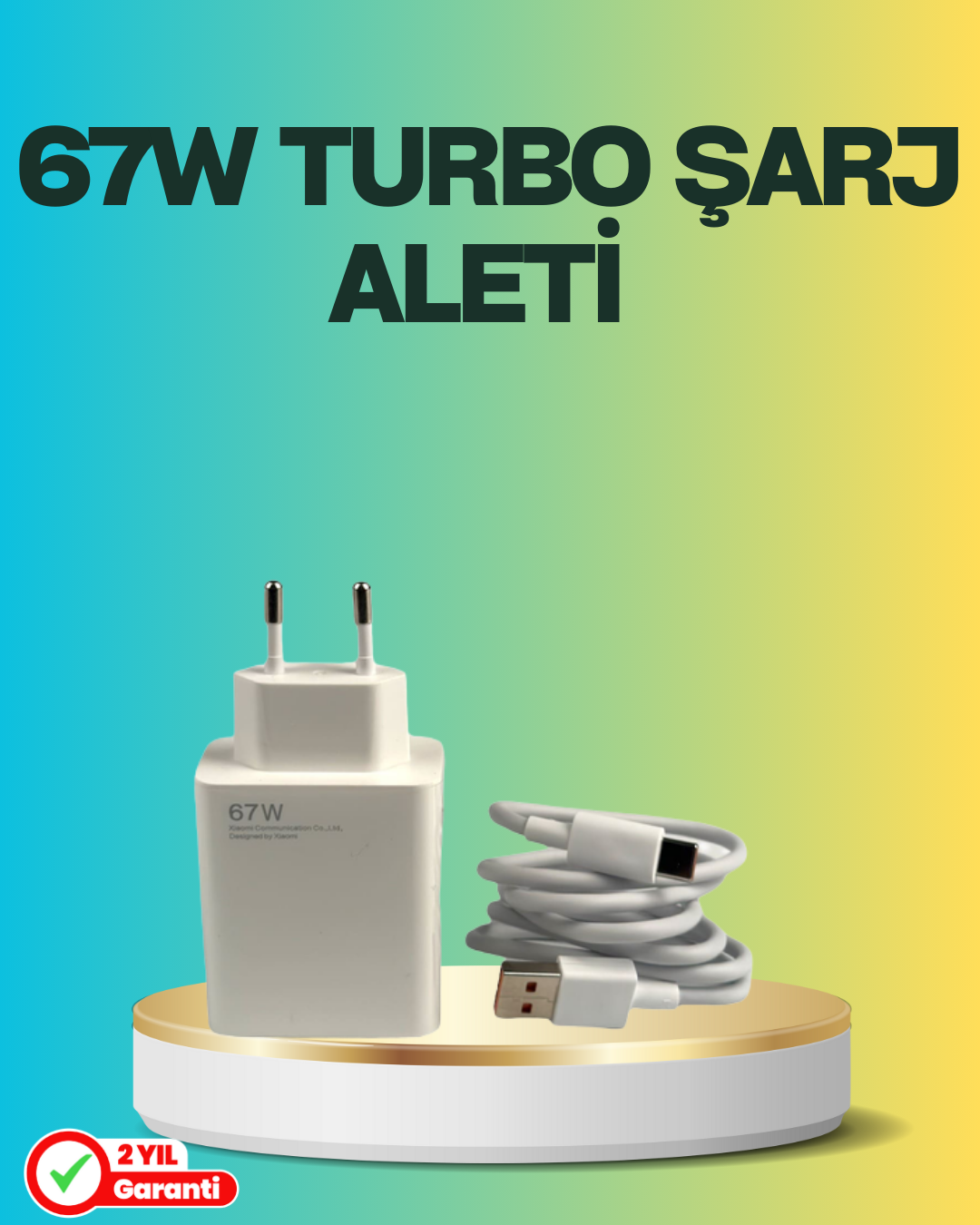 67 Watt Type C Turbo Şarj Seti TCL 20 30 50 Uyumlu - Lisinya
