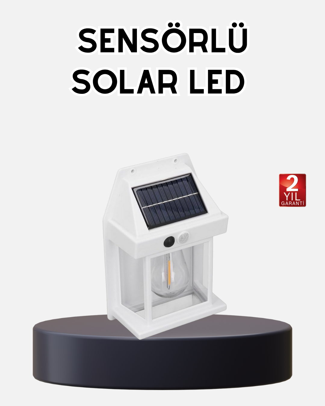 Solar Sensörlü Dış Mekan Lamba 3 Işık Modlu ve IP65 Dayanıklı - Lisinya