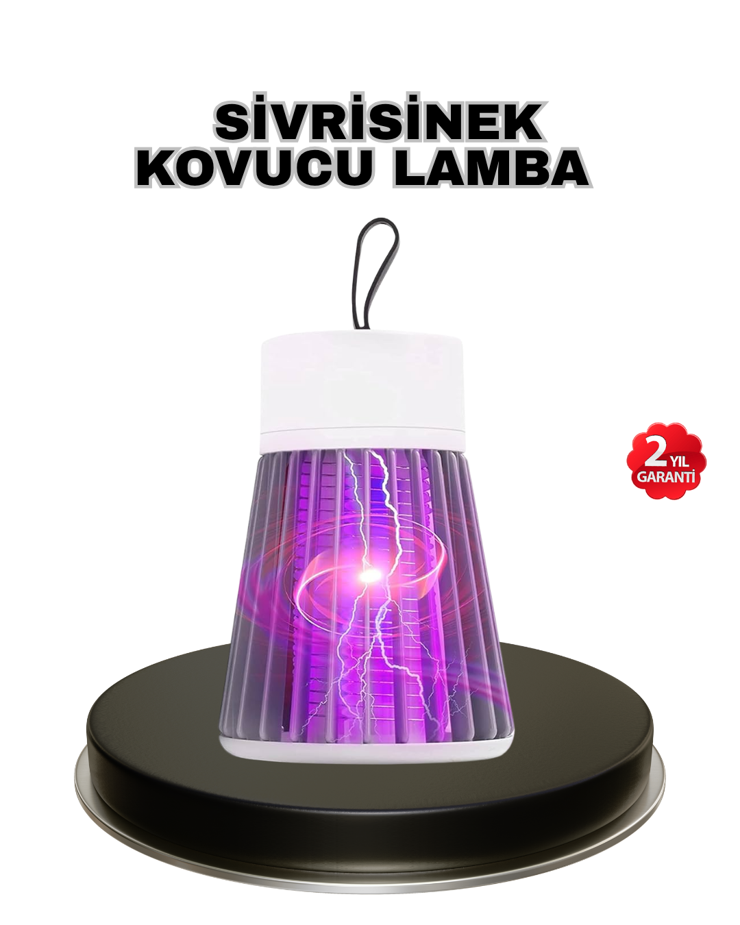 Mor Işıklı Şarjlı Böcek Öldürücü Lamba – Ev, Balkon ve Kamp Kullanımına Uygun - Lisinya