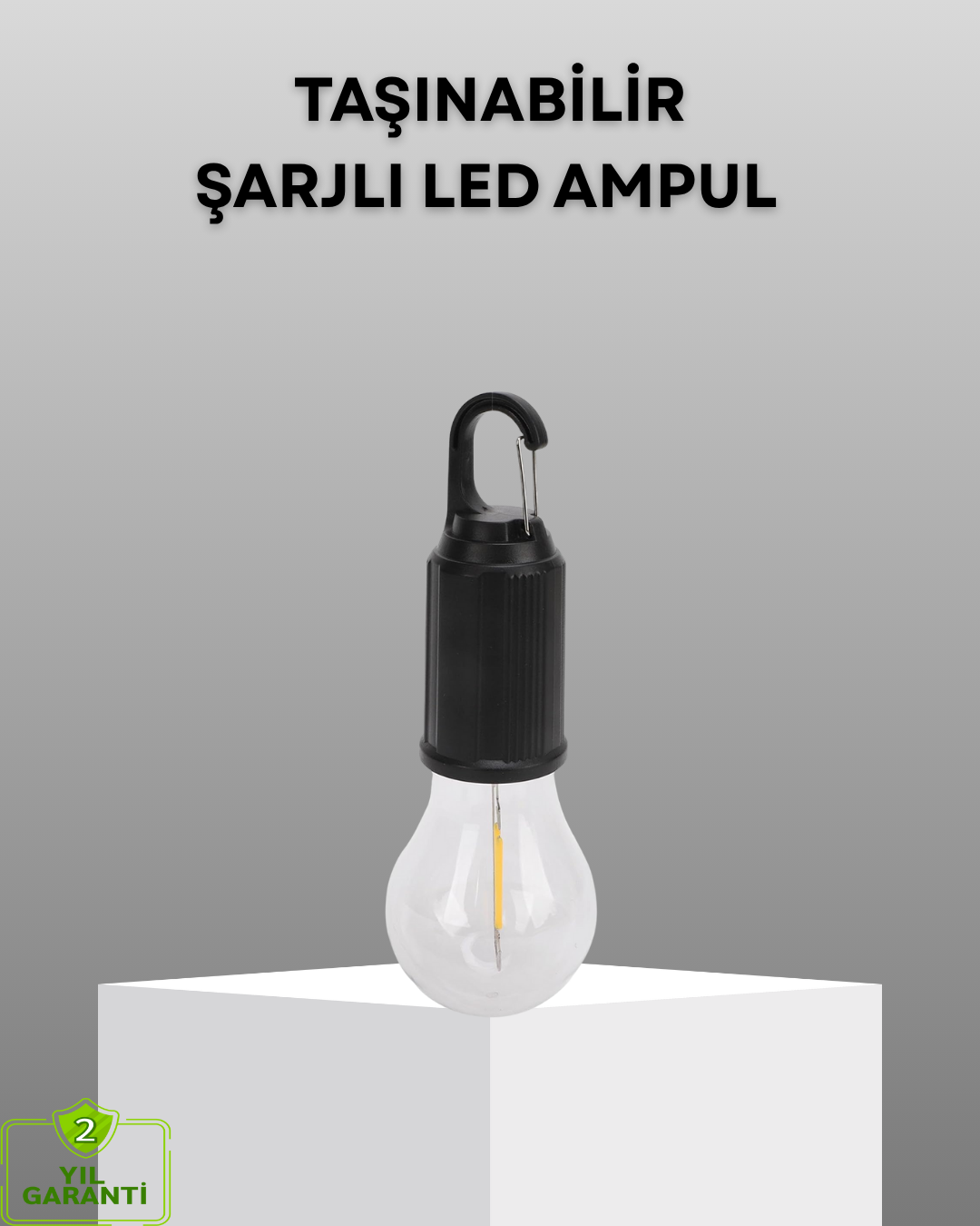 Şarjlı Kancalı LED Lamba – Kamp, Balkon ve Acil Durum Işığı - Lisinya