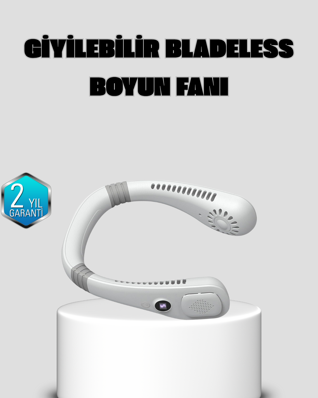 Kablosuz Giyilebilir Boyun Fanı Çift Motorlu ve 5 Kademeli Hız Kontrolü - Lisinya Kablosuz Giyilebilir Boyun Fanı Çift Motorlu ve 5 Kademeli Hız Kontrolü - Lisinya