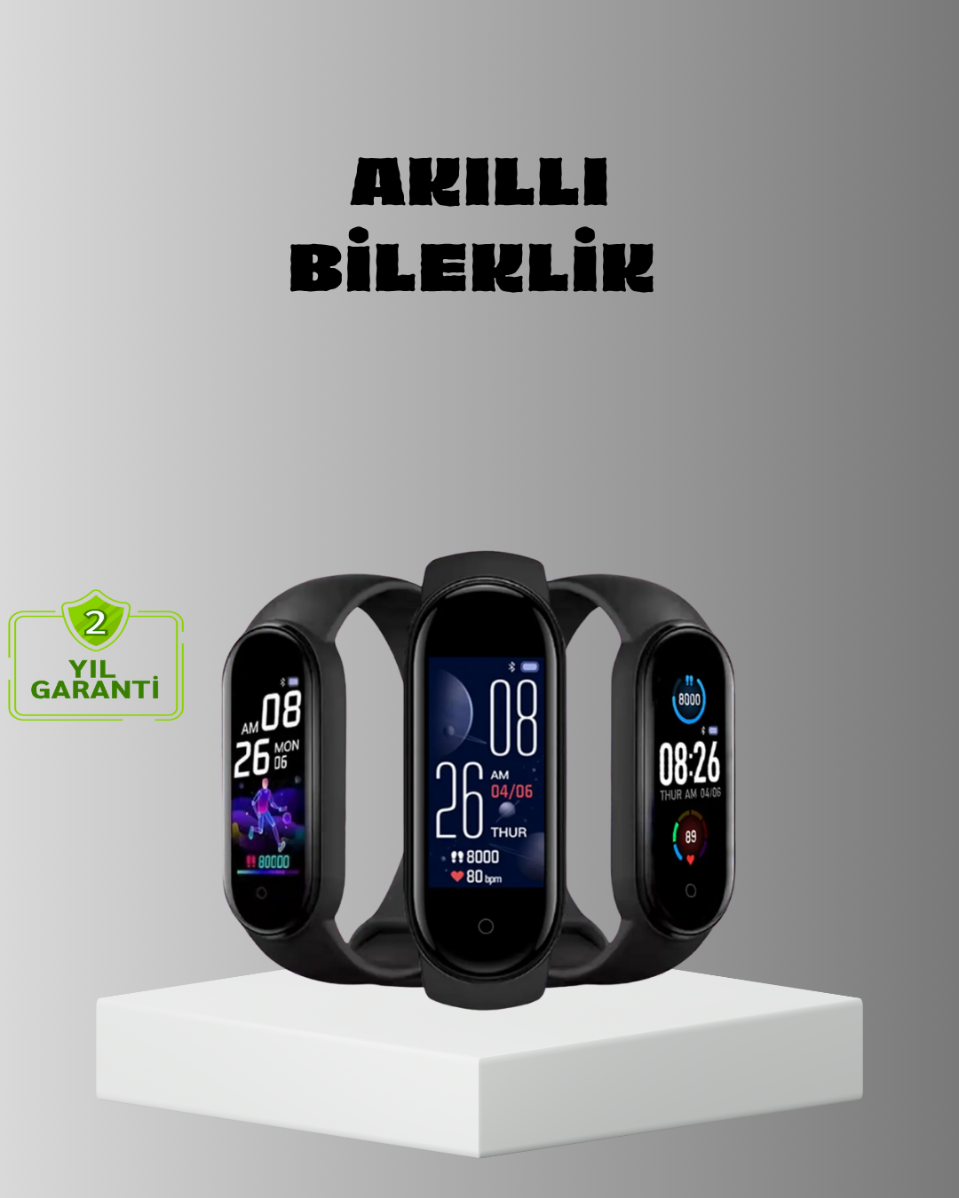 Akıllı Bileklik Adım Sayarlı Kalori Takipli Bildirim Uyumlu IP67 - Lisinya
