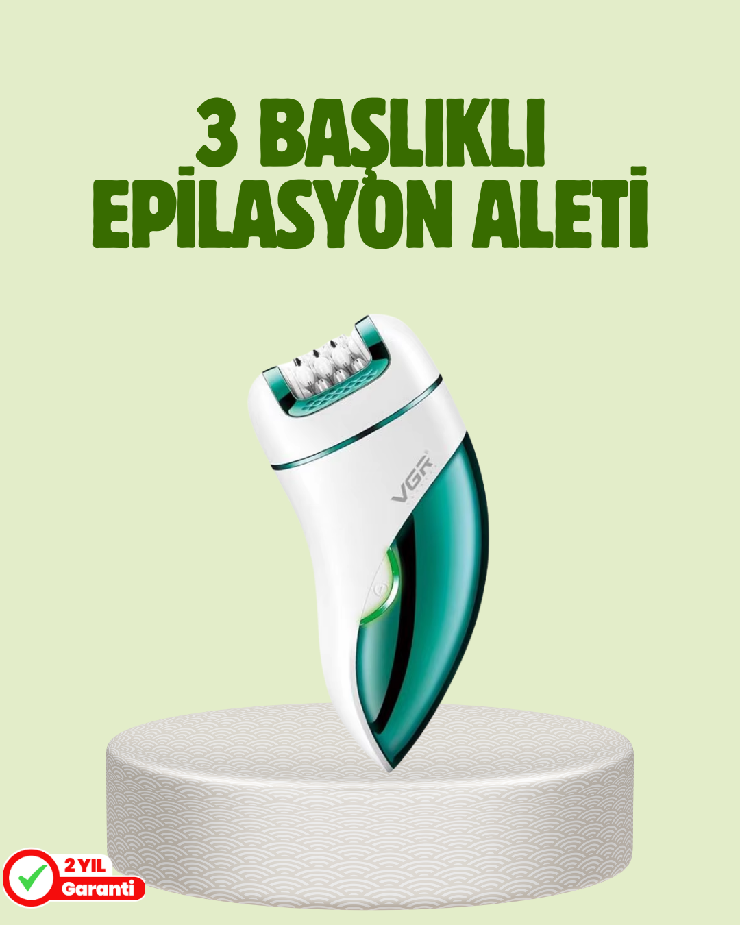 Çok Fonksiyonlu Epilatör 600mAh 90 Dakika Kullanım LED Metal Başlık Su Geçirmez - Lisinya