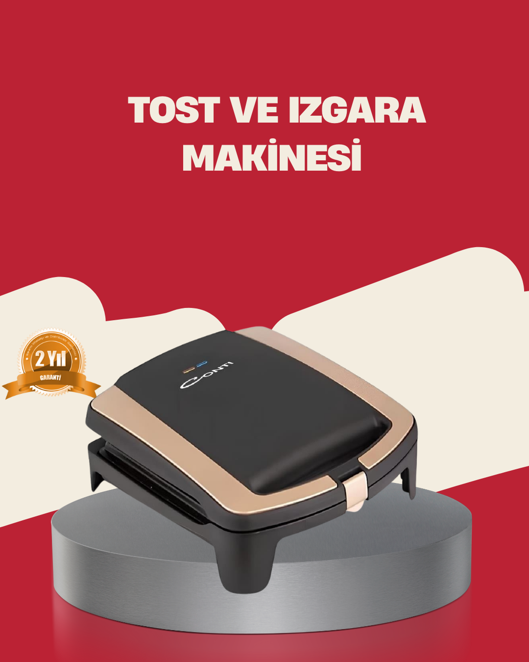 Tost Makinesi Yapışmaz Plaka 1500 Watt Güçlü Performans - Lisinya