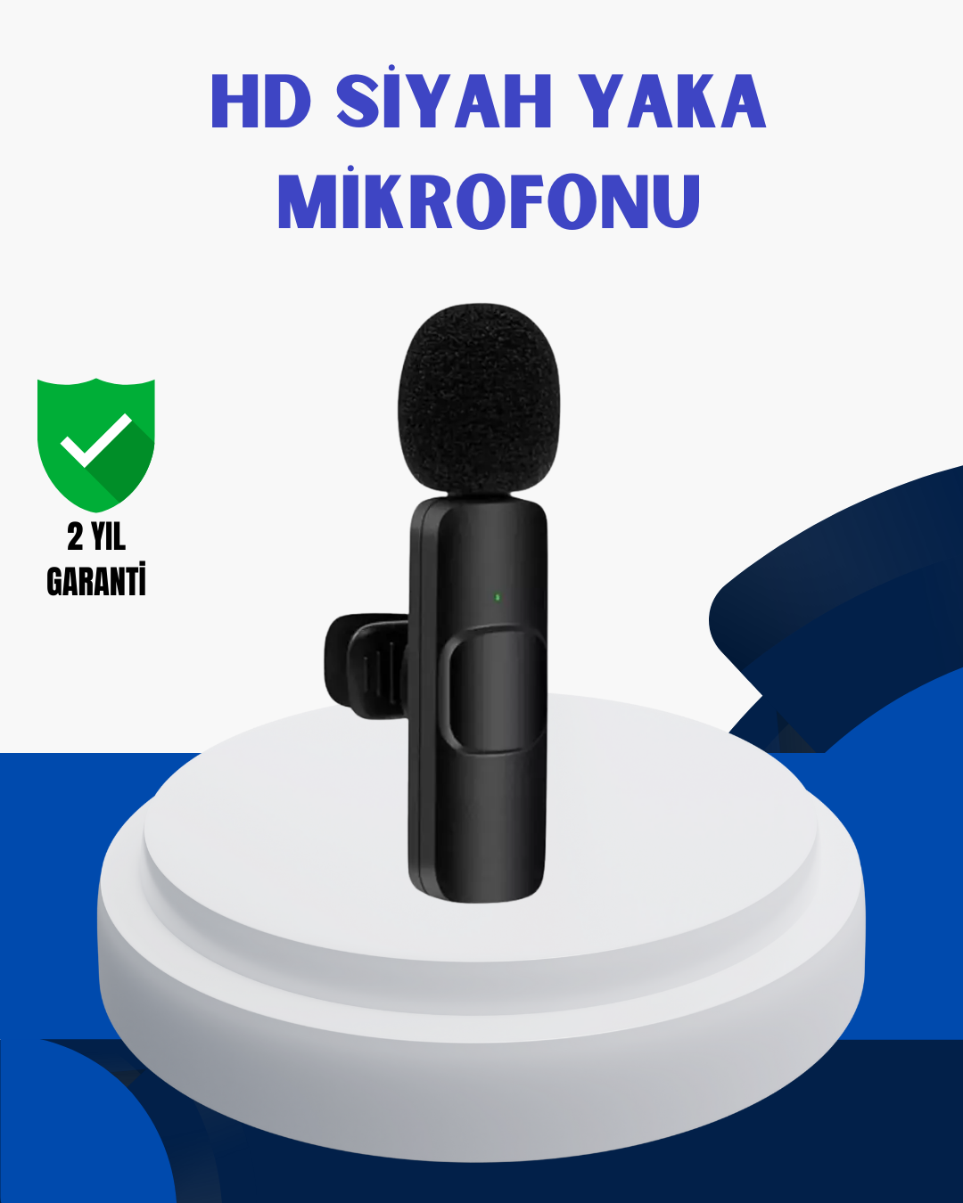 iPhone İçin Çift Mikrofonlu Telsiz Yaka Mikrofonu 360 Derece HD Ses - Lisinya