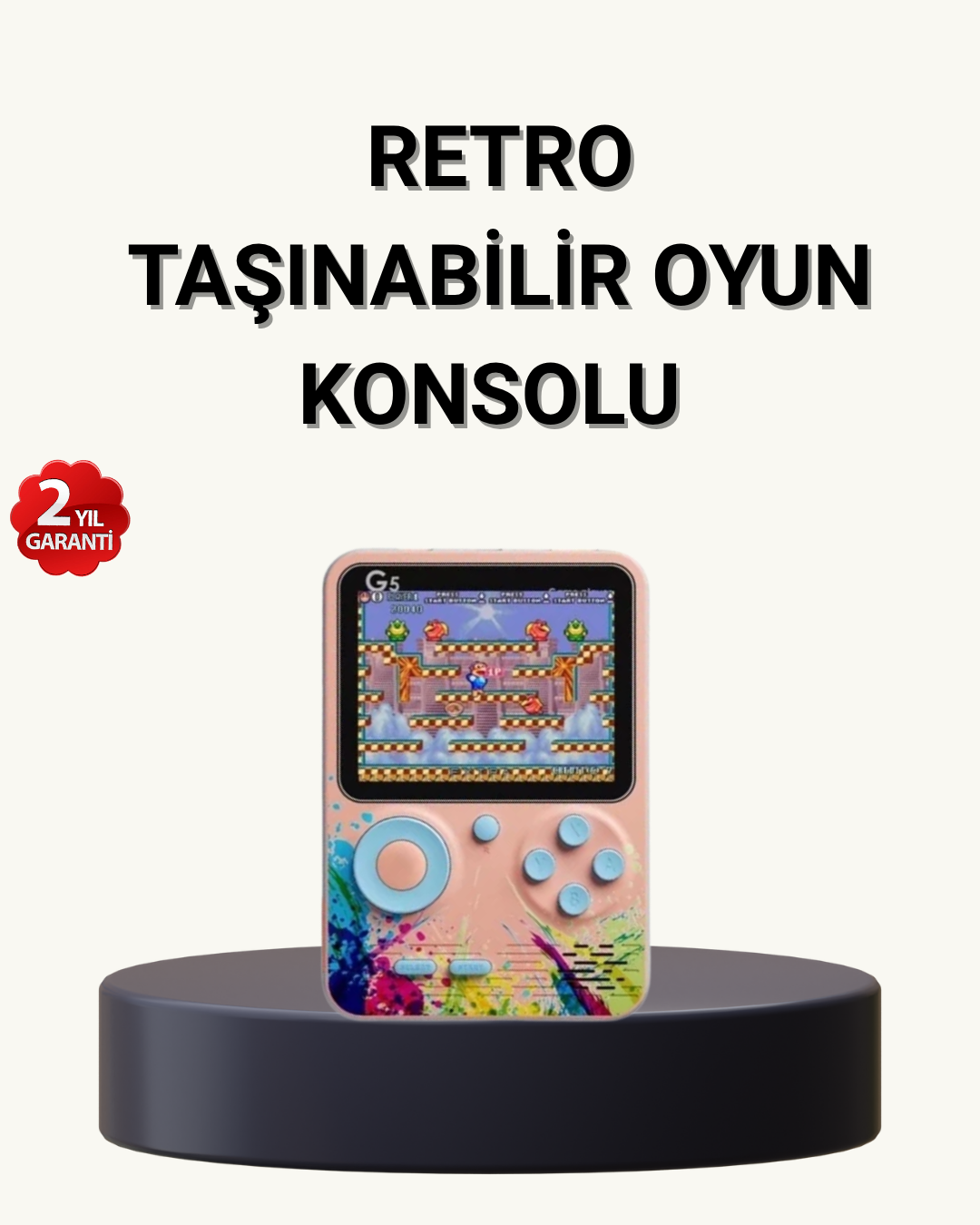 500 Klasik Oyunlu Retro Oyun Konsolu Taşınabilir ve TV Bağlantılı - Lisinya