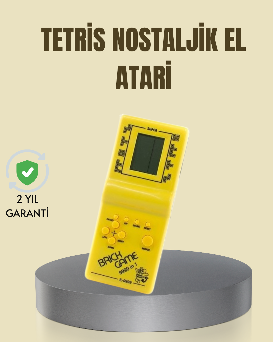 Taşınabilir Tetris Oyunu El Konsolu – Dayanıklı Plastik, Pil ile Çalışan Retro Oyun Aleti - Lisinya