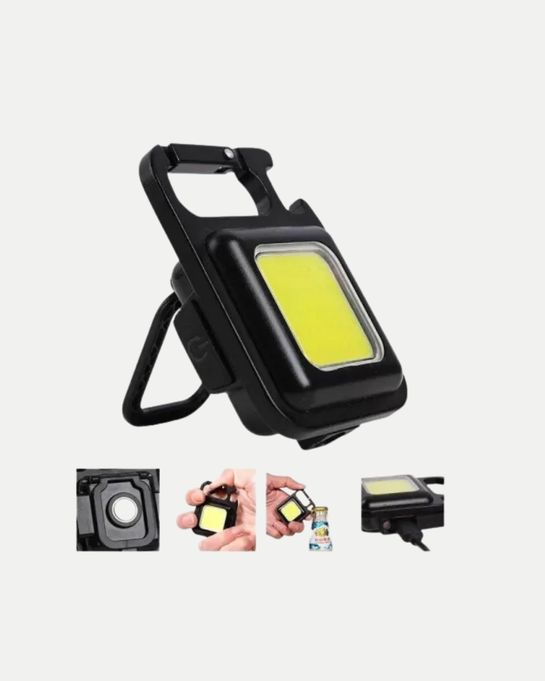 Şarjlı COB LED Anahtarlık Fener – 4 Modlu, Manyetik ve Katlanabilir Standlı - Lisinya