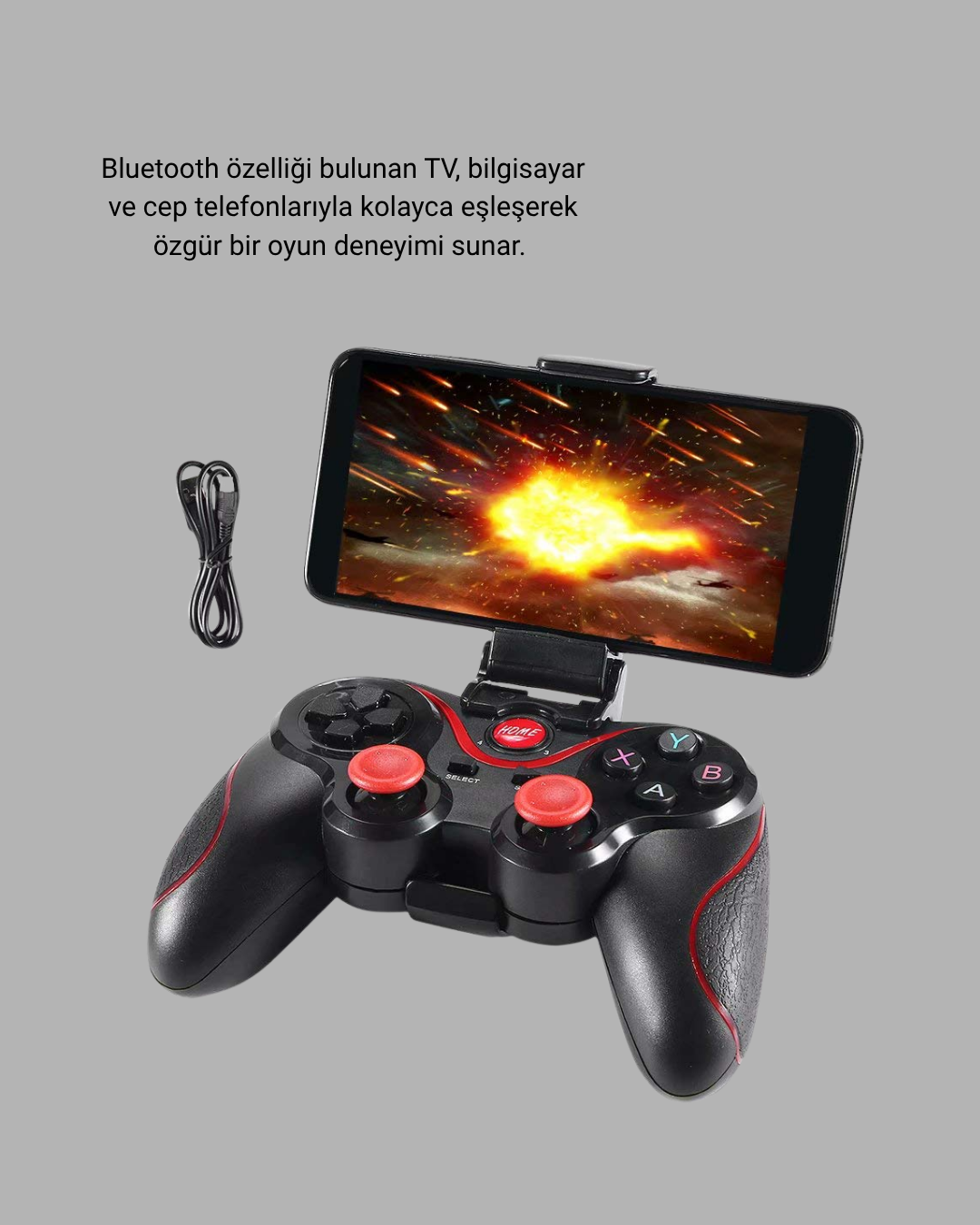 Bluetooth Kablosuz Gamepad TV PC Telefon Uyumluluğu Kolay Bağlantılı - Lisinya