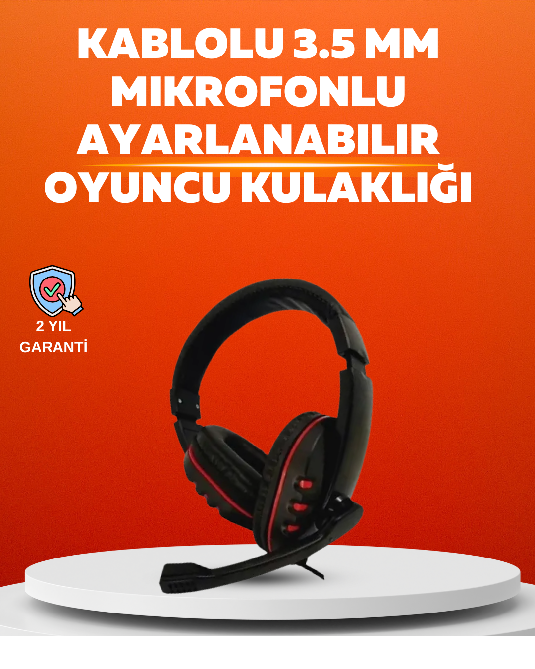 Stereo Kırmızı Gaming Kulaklığı Yumuşak Pedli Mikrofonlu - Lisinya