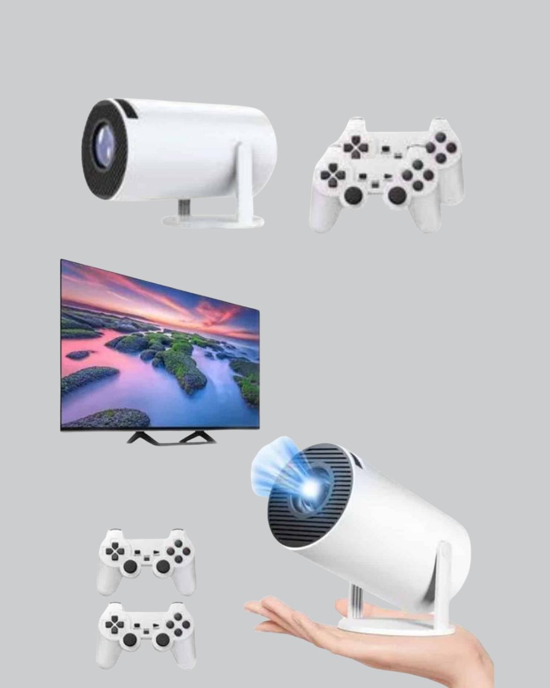 Taşınabilir Projeksiyon Cihazı 4K Destekli Wi-Fi Kablosuz Ekran Yansıtma - Lisinya