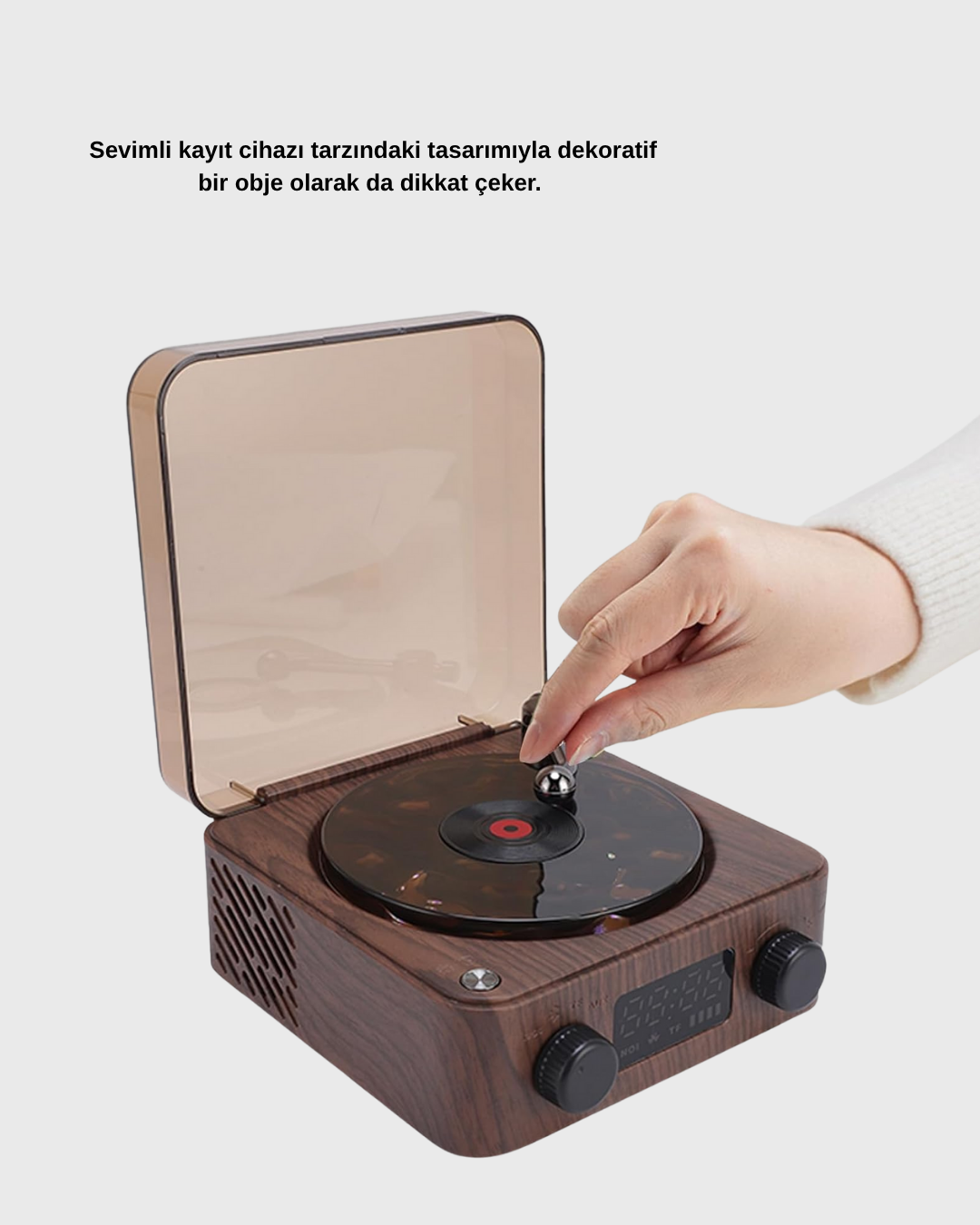 Dekoratif Gece Işığı Bluetooth Hoparlör Dijital Saat Çok Yönlü Sesli Aydınlatma - Lisinya