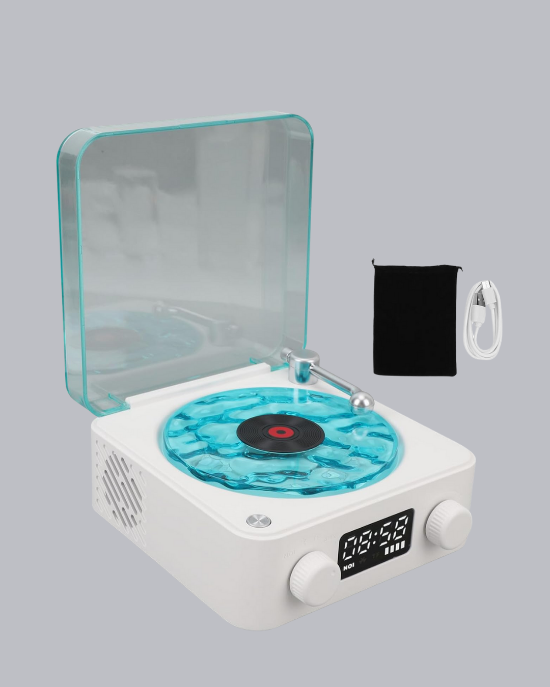 Gece Lambası Stereo Bluetooth Hoparlör Dijital Saatli Vintage Tasarım Çok Fonksiyonlu - Lisinya