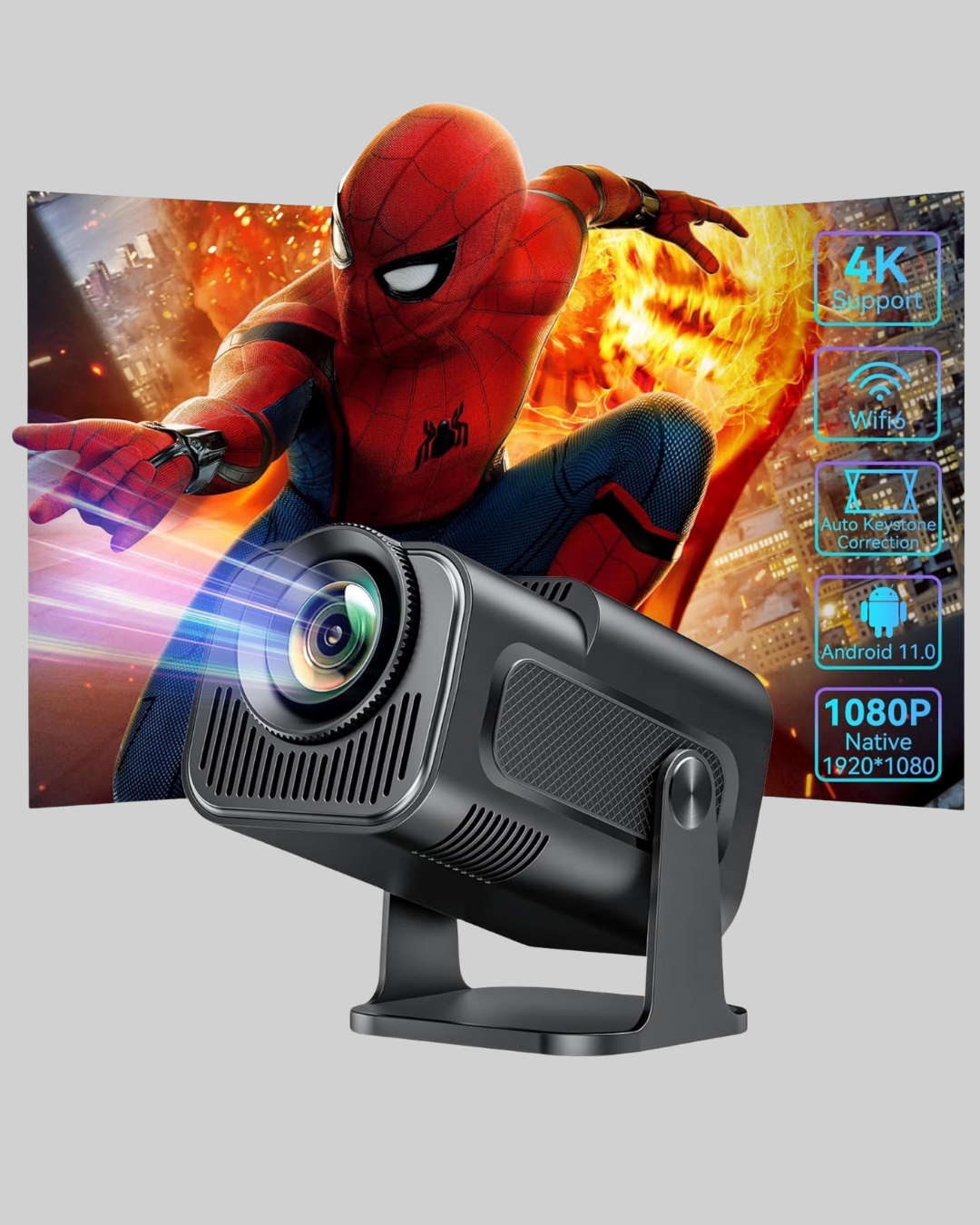 Taşınabilir Akıllı Projeksiyon HDMI USB Uyumlu Oyun Destekli Kompakt - Lisinya