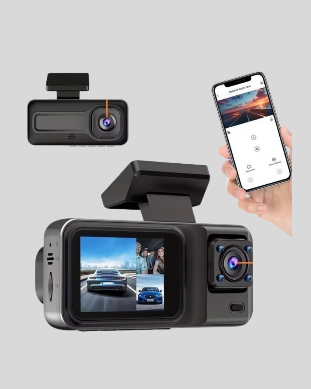 Park Modlu 3 Kameralı Araç Kayıt Cihazı 1080P Ön Kamera 2’’ Ekran - Lisinya Park Modlu 3 Kameralı Araç Kayıt Cihazı 1080P Ön Kamera 2’’ Ekran - Lisinya